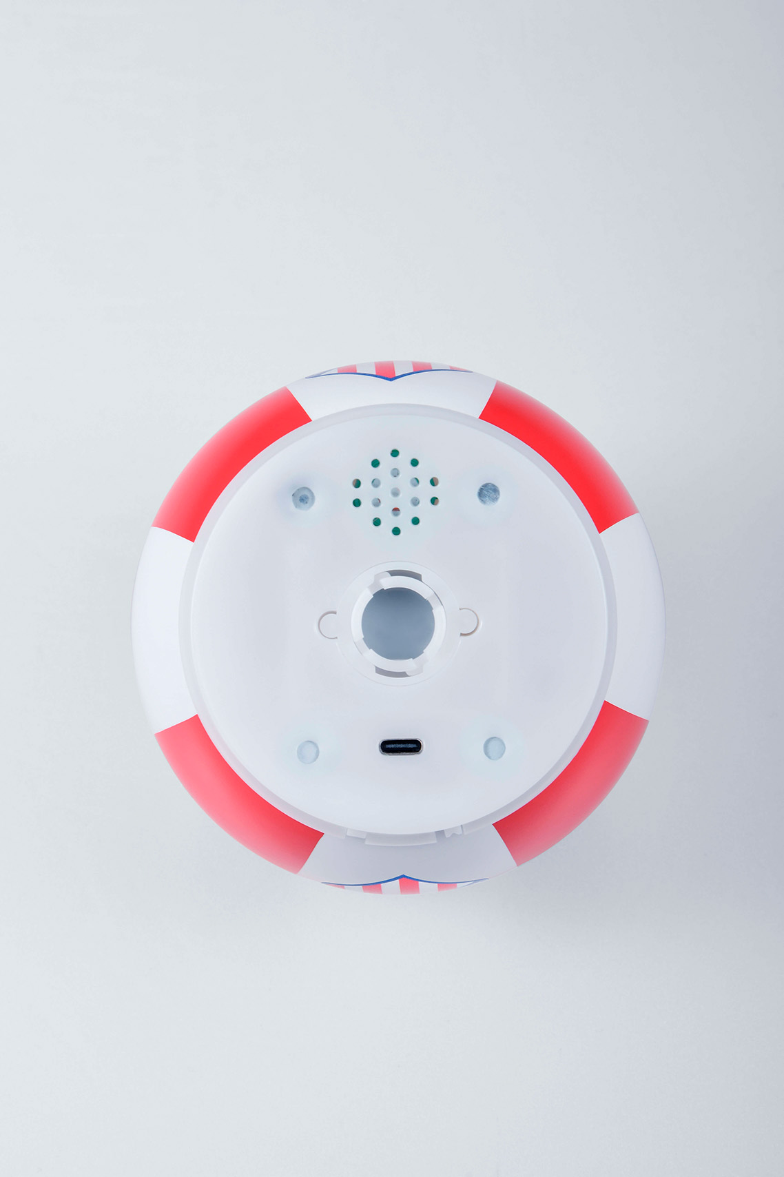 Base inferior bola LED Atlético de Madrid con puerto de carga USB y sistema de anclaje Ball On Top