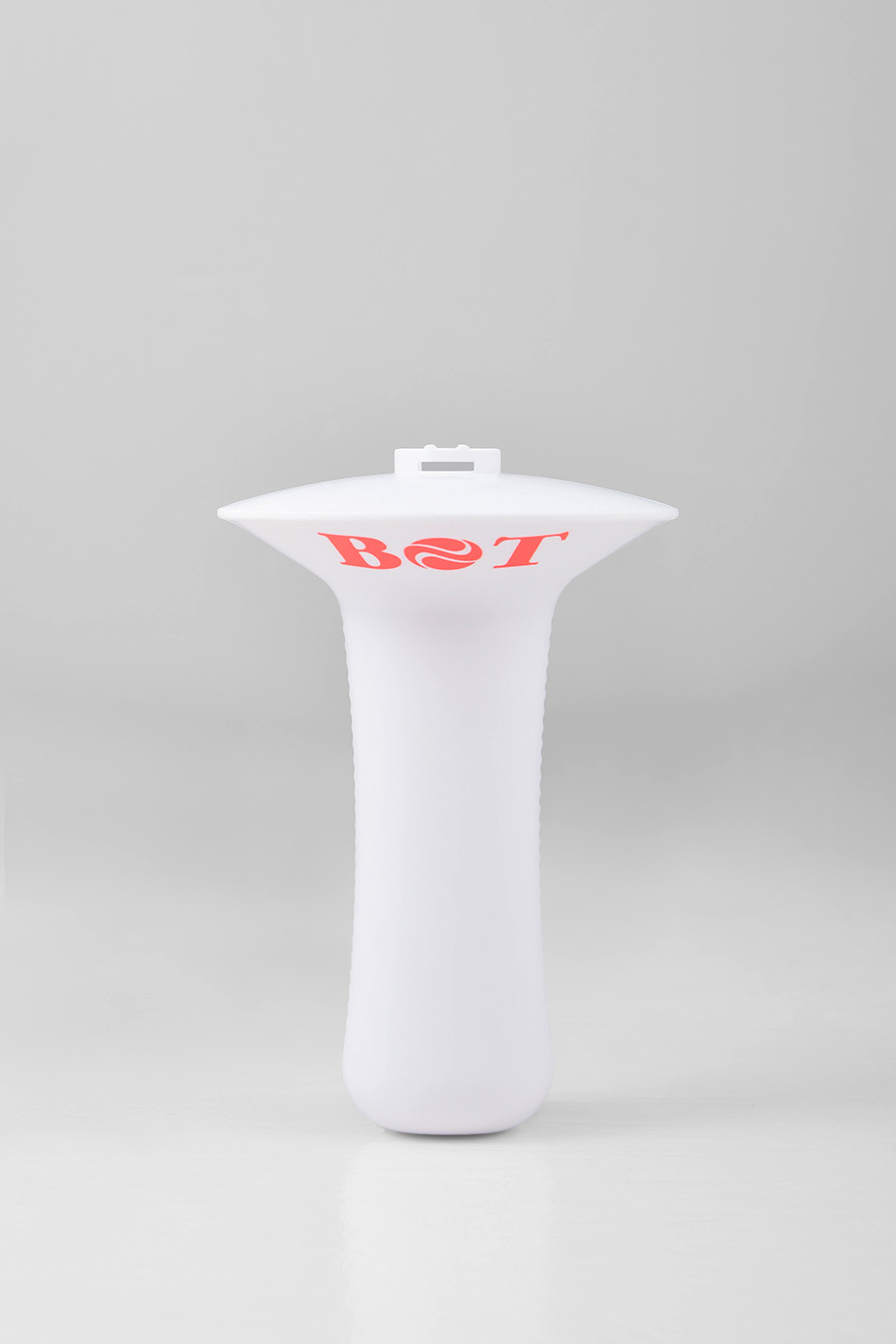 Soporte oficial Ball On Top blanco con logo BOT para anclaje de bola LED